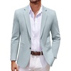 COOFANDY Men’s Casual Blazer Knit Lightweight Sport Coats Suit Jacket(Light Blue)