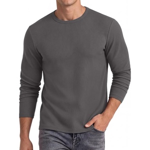 COOFANDY Mens Long Sleeve T Shirts Muscle Fit Casual Crew Neck Ribbed Tee Shirts(Dark Gray)