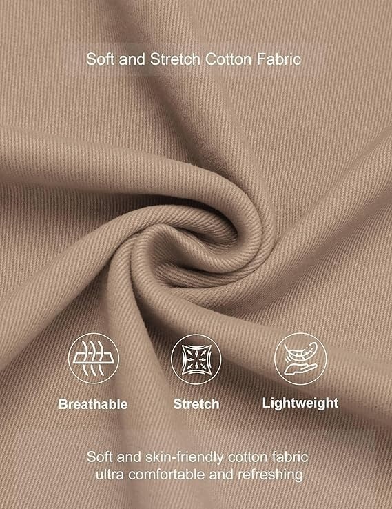image:imageCOOFANDY Mens Casual Shorts Cotton Elastic Waist Shorts Drawstring Summer Beach ShortsBlack Dark Khaki