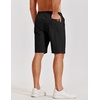 COOFANDY Mens Casual Shorts Cotton Elastic Waist Shorts Drawstring Summer Beach Shorts(Black Light Khaki)
