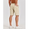 COOFANDY Mens Casual Shorts Cotton Elastic Waist Shorts Drawstring Summer Beach Shorts(Light Brown)