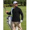 COOFANDY Men Quarter Zip Pullover Lightweight Golf Mock Neck Sweatshirt(Black)