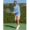 COOFANDY Men Quarter Zip Pullover Lightweight Golf Mock Neck Sweatshirt(Blue)