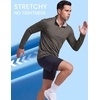 COOFANDY Men Quarter Zip Pullover Lightweight Golf Mock Neck Sweatshirt(Blue)