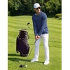 COOFANDY Men Quarter Zip Pullover Lightweight Golf Mock Neck Sweatshirt(Dark Blue)