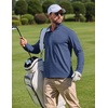 COOFANDY Men Quarter Zip Pullover Lightweight Golf Mock Neck Sweatshirt(Dark Blue)