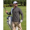 COOFANDY Men Quarter Zip Pullover Lightweight Golf Mock Neck Sweatshirt(Dark Grey)