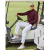 COOFANDY Men Quarter Zip Pullover Lightweight Golf Mock Neck Sweatshirt(Dark Red)