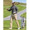 COOFANDY Men Quarter Zip Pullover Lightweight Golf Mock Neck Sweatshirt(Grey)