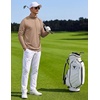 COOFANDY Men Quarter Zip Pullover Lightweight Golf Mock Neck Sweatshirt(Khaki)