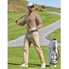 COOFANDY Men Quarter Zip Pullover Lightweight Golf Mock Neck Sweatshirt(Khaki)