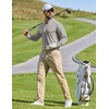 COOFANDY Men Quarter Zip Pullover Lightweight Golf Mock Neck Sweatshirt(Light Grey)
