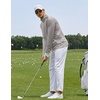 COOFANDY Men Quarter Zip Pullover Lightweight Golf Mock Neck Sweatshirt(Light Grey)