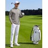 COOFANDY Men Quarter Zip Pullover Lightweight Golf Mock Neck Sweatshirt(Light Grey)