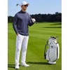 COOFANDY Men Quarter Zip Pullover Lightweight Golf Mock Neck Sweatshirt(Navy Blue)