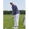 COOFANDY Men Quarter Zip Pullover Lightweight Golf Mock Neck Sweatshirt(Navy Blue)
