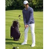 COOFANDY Men Quarter Zip Pullover Lightweight Golf Mock Neck Sweatshirt(Navy Blue)
