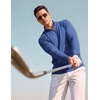 COOFANDY Men Quarter Zip Pullover Lightweight Golf Mock Neck Sweatshirt(Royal Blue)