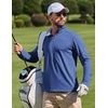 COOFANDY Men Quarter Zip Pullover Lightweight Golf Mock Neck Sweatshirt(Royal Blue)