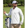 COOFANDY Men Quarter Zip Pullover Lightweight Golf Mock Neck Sweatshirt(White)