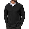 COOFANDY Men Quarter Zip Pullover Lightweight Golf Mock Neck Sweatshirt(Black)