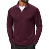 COOFANDY Men Quarter Zip Pullover Lightweight Golf Mock Neck Sweatshirt(Dark Red)