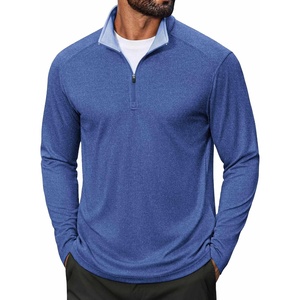 COOFANDY Men Quarter Zip Pullover Lightweight Golf Mock Neck Sweatshirt(Royal Blue)
