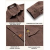 COOFANDY Mens Corduroy Shirt Long Sleeve Button Down Casual Shirts Jacket(Brown)