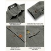 COOFANDY Mens Corduroy Shirt Long Sleeve Button Down Casual Shirts Jacket(Gray Green)