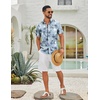 COOFANDY Mens Hawaiian Shirts Short Sleeve Button Down Vacation Shirts(Green-palm Tree)