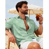COOFANDY Mens Hawaiian Shirts Short Sleeve Button Down Vacation Shirts(Mint Green-tropical Fern Leaf)