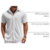 COOFANDY Men’s Knit Button Down Shirts Casual Short Sleeve Polo Shirt Summer Beach Shirts with Pocket