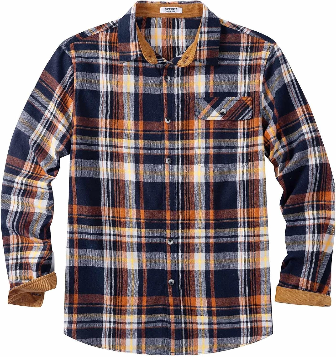 image:imageCOOFANDY Mens 635 oz Flannel Shirts Long Sleeve Button Down Shirt Casual Shirts Work Shirts for MenHomestead Plaid