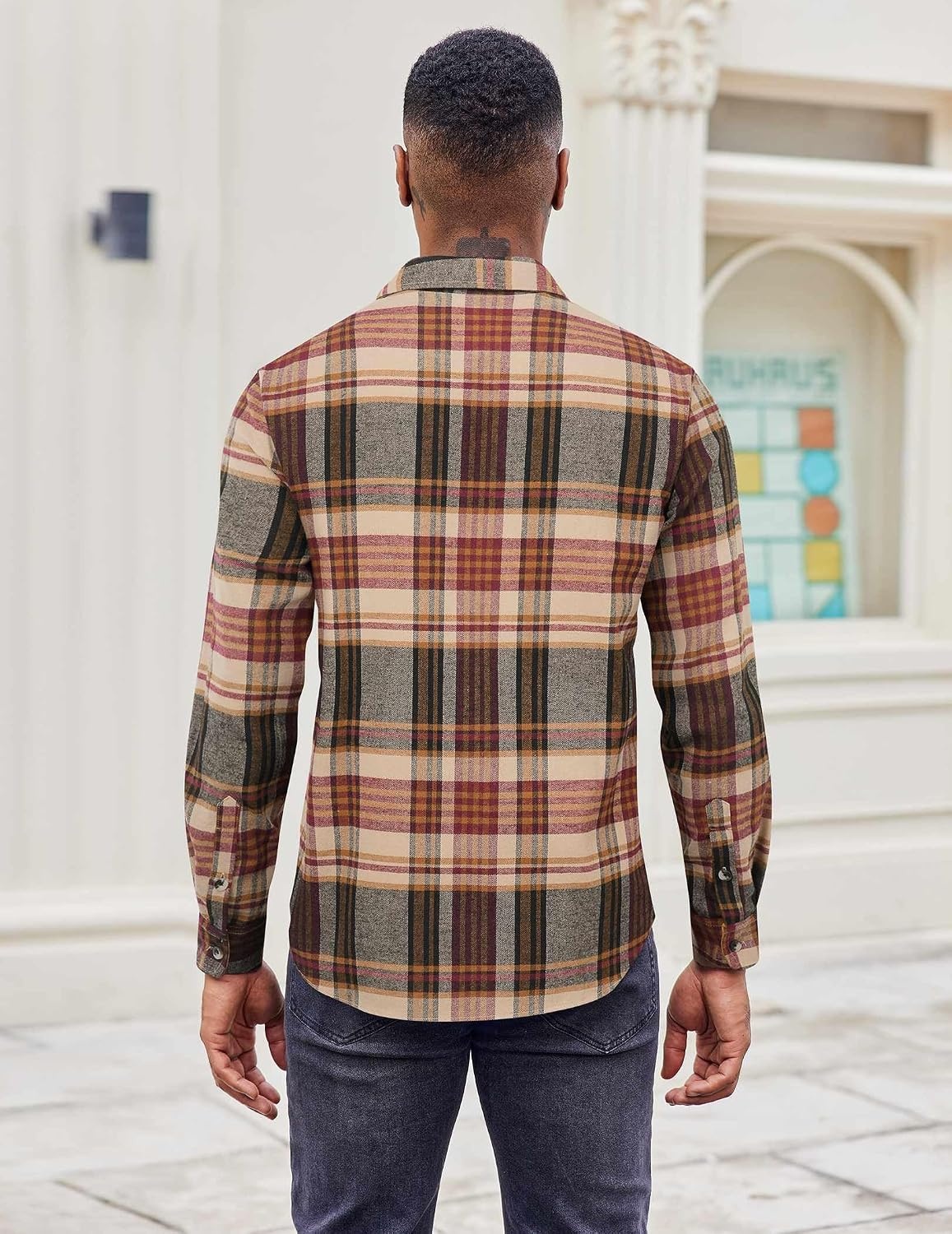 image:imageCOOFANDY Mens 635 oz Flannel Shirts Long Sleeve Button Down Shirt Casual Shirts Work Shirts for MenWine Red