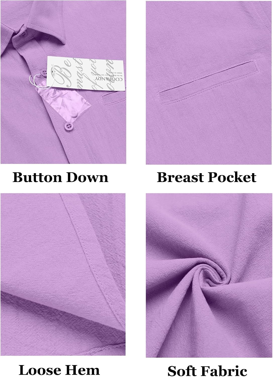 image:imageCOOFANDY Mens Short Sleeve Casual Shirt Summer Button Down Shirt Travel Vacation Shirt