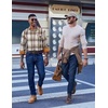 COOFANDY Mens 6.35 oz Flannel Shirts Long Sleeve Button Down Shirt Casual Shirts Work Shirts for Men(Beige Brown)