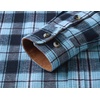 COOFANDY Mens 6.35 oz Flannel Shirts Long Sleeve Button Down Shirt Casual Shirts Work Shirts for Men(Blue/Black Plaid)