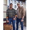 COOFANDY Mens 6.35 oz Flannel Shirts Long Sleeve Button Down Shirt Casual Shirts Work Shirts for Men(Dark Blue)