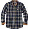 COOFANDY Mens 6.35 oz Flannel Shirts Long Sleeve Button Down Shirt Casual Shirts Work Shirts for Men(Dark Blue)