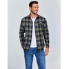 COOFANDY Mens 6.35 oz Flannel Shirts Long Sleeve Button Down Shirt Casual Shirts Work Shirts for Men(Dark Blue)