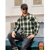 COOFANDY Mens 6.35 oz Flannel Shirts Long Sleeve Button Down Shirt Casual Shirts Work Shirts for Men(Green)