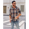 COOFANDY Mens 6.35 oz Flannel Shirts Long Sleeve Button Down Shirt Casual Shirts Work Shirts for Men(Homestead Plaid)