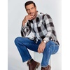 COOFANDY Mens 6.35 oz Flannel Shirts Long Sleeve Button Down Shirt Casual Shirts Work Shirts for Men(Huntsman Charcoal Plaid)