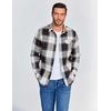 COOFANDY Mens 6.35 oz Flannel Shirts Long Sleeve Button Down Shirt Casual Shirts Work Shirts for Men(Huntsman Charcoal Plaid)