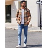 COOFANDY Mens 6.35 oz Flannel Shirts Long Sleeve Button Down Shirt Casual Shirts Work Shirts for Men(Khaki)