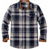 COOFANDY Mens 6.35 oz Flannel Shirts Long Sleeve Button Down Shirt Casual Shirts Work Shirts for Men(Midnight Water Plaid)
