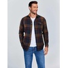 COOFANDY Mens 6.35 oz Flannel Shirts Long Sleeve Button Down Shirt Casual Shirts Work Shirts for Men(Navy and Brown)