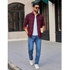 COOFANDY Mens 6.35 oz Flannel Shirts Long Sleeve Button Down Shirt Casual Shirts Work Shirts for Men(Red)