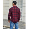 COOFANDY Mens 6.35 oz Flannel Shirts Long Sleeve Button Down Shirt Casual Shirts Work Shirts for Men(Red)