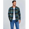 COOFANDY Mens 6.35 oz Flannel Shirts Long Sleeve Button Down Shirt Casual Shirts Work Shirts for Men(Royal Blue Black)
